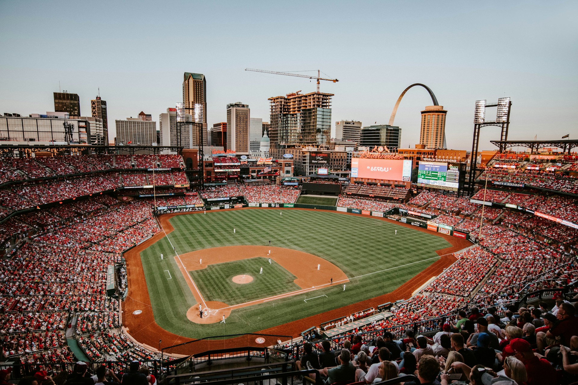 Fans at Busch Stadium during a Cardinals game