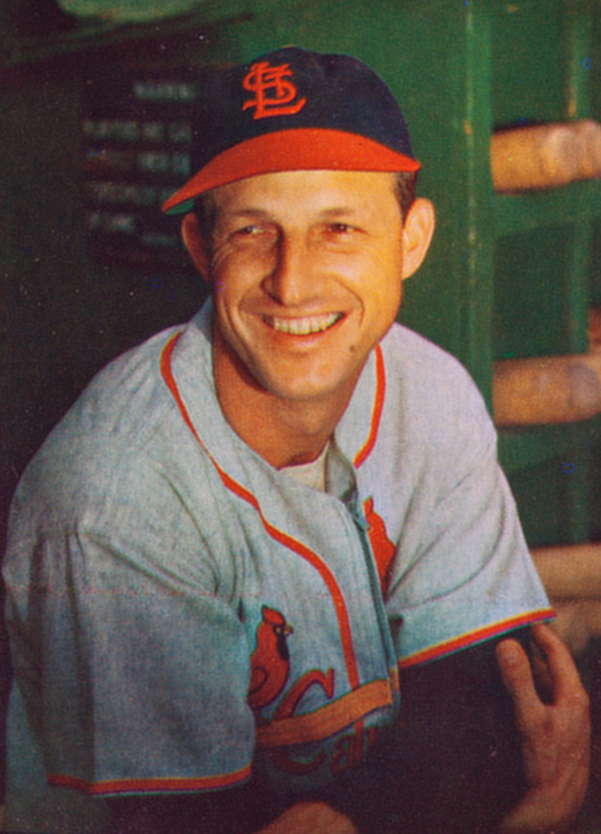 Stan Musial smiling for a portrait