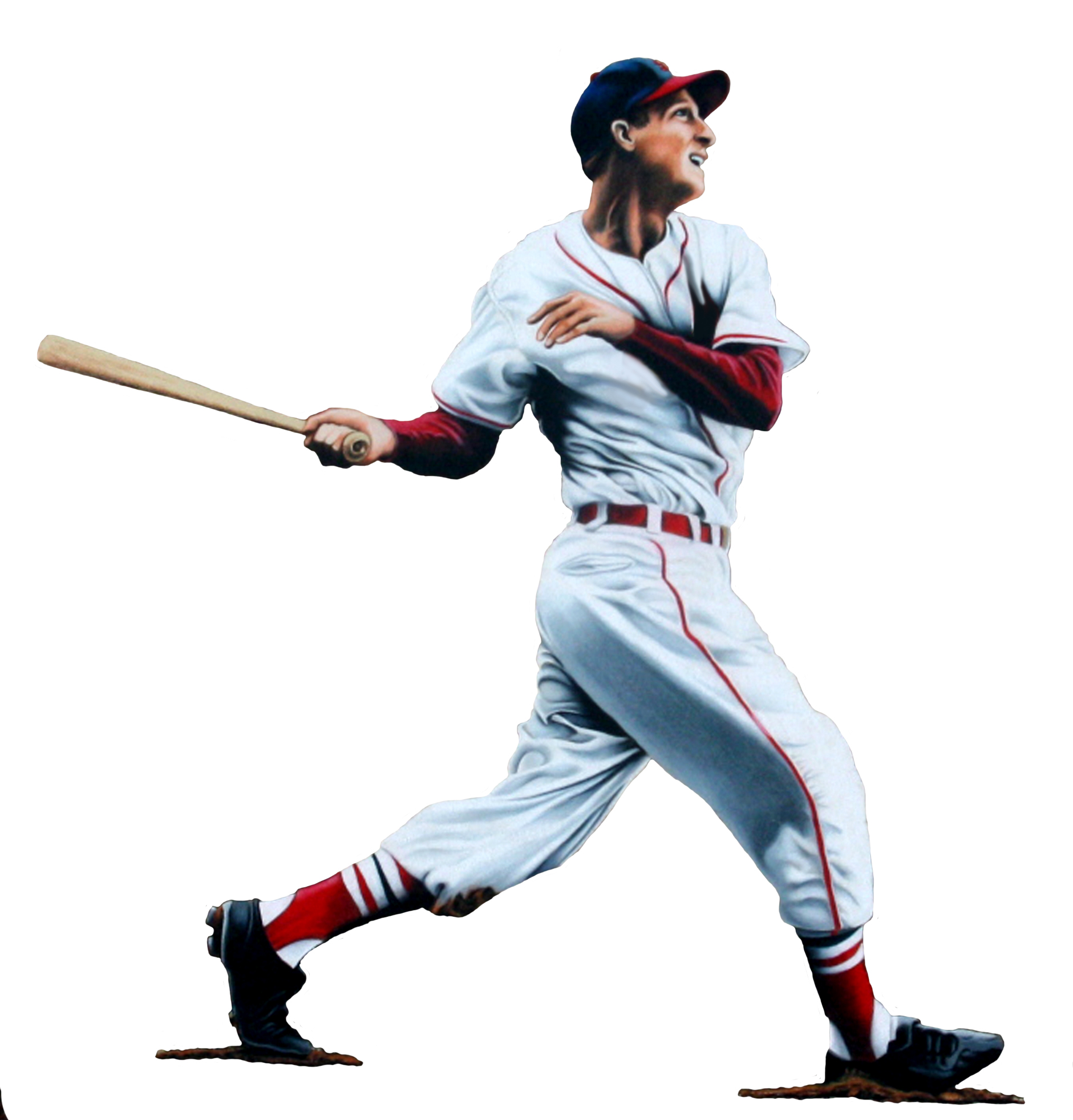 Stan Musial in his iconic swing, symbolizing his enduring generosity